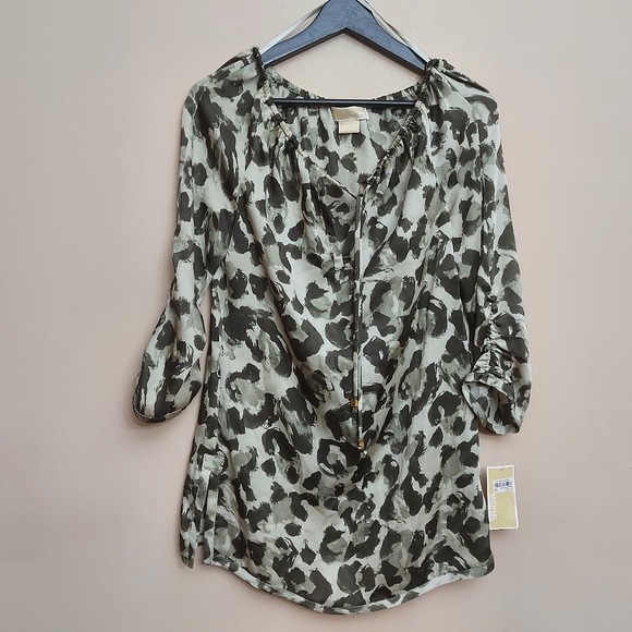 Michael Kors leopard print tunic top - Picture 1 of 8